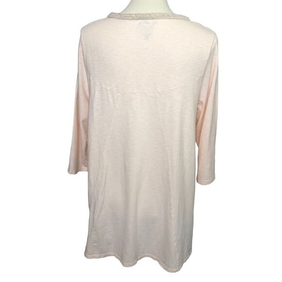 Chicos Pull-over Tunic Top High-low Hem Soft Peach Size 18 - Picture 3 of 12